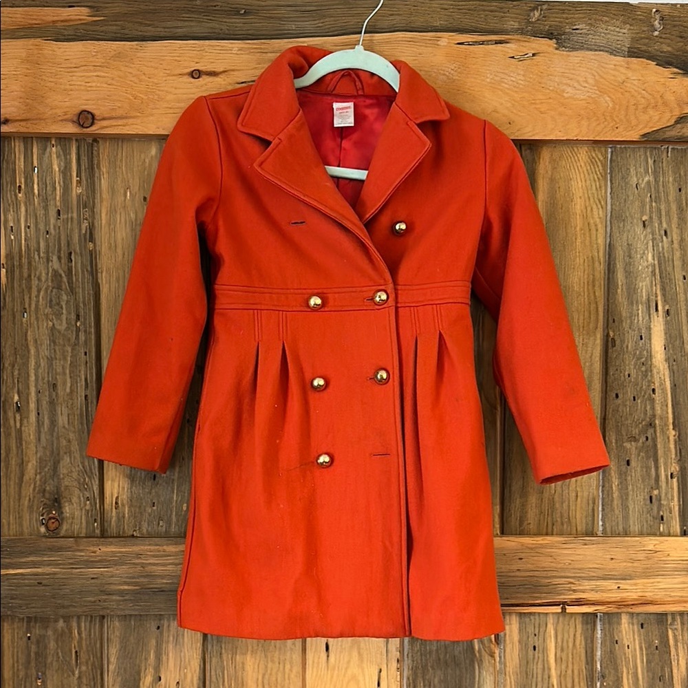 Women's Double-Breasted Orange Coat